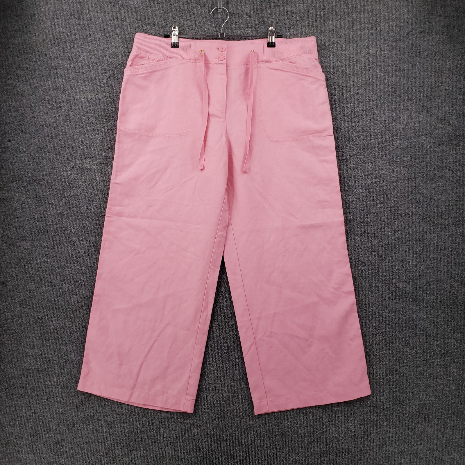 パンツ ELEVENTY PINK LINEN PANTS Jones New York Pants Womens 12 Pink High Rise Linen Crop