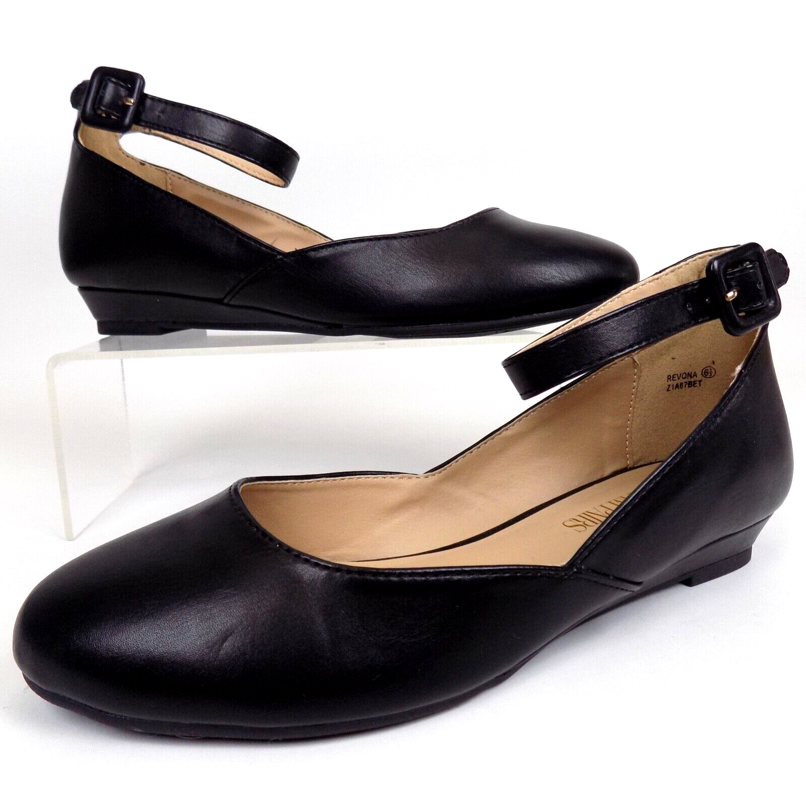 Dream Pairs Renova Low Wedge Women's Ankle Strap Shoes Size 6.5 M, Black 9269