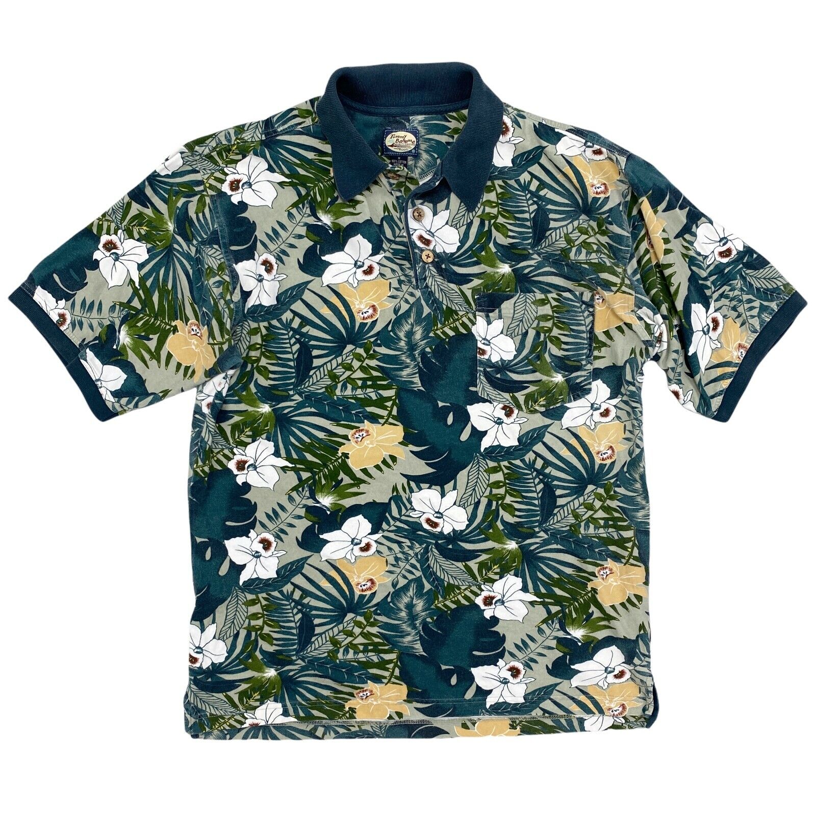 

Мужская рубашка-поло с цветочным принтом Vintage Tommy Bahama Зеленый Многоцветный, Multicolor