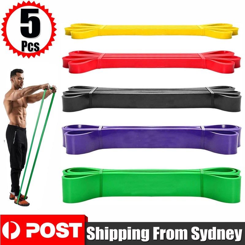 5pcs Heavy Duty Resistance Bands Gym Yoga Loop Strength Exercise Fitness Workout