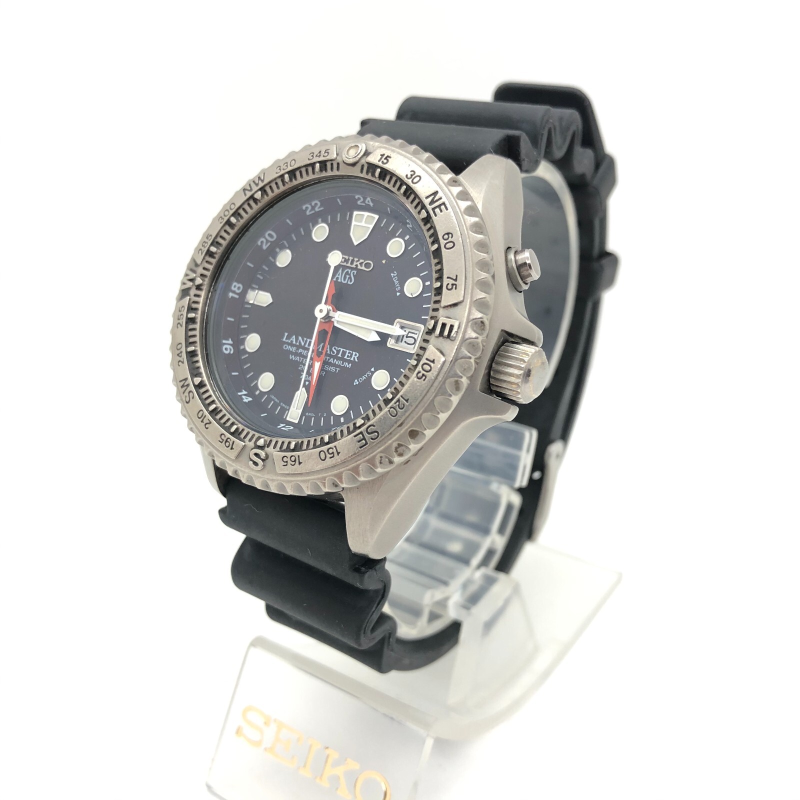 w2087] SEIKO 5M45-6A00 LANDMASTER AGS GMT Battery replaced