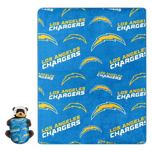 Плюшевый чехол для медведей Northwest NFL Los Angeles Chargers с шелковым пледом на ощупь