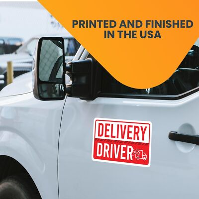 Magnet Me Up Red Delivery Driver Frequent Stops Magnet Decal, 5x8 inch, Delivery