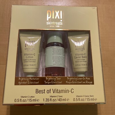 NEW & FRESH PIXI SKINTREATS BEST OF VITAMIN-C SET LOTION, TONER, LEAVE-ON 