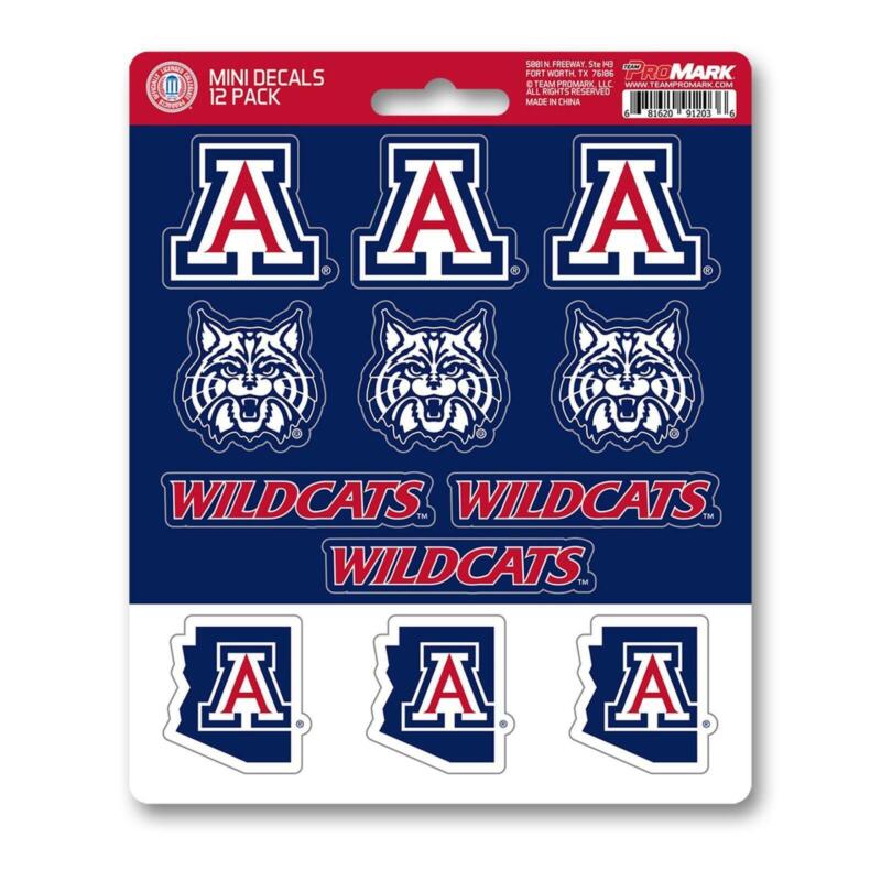 Arizona Wildcats Stickers Die Cut Mini Decals 12-pack Sticker Sheet