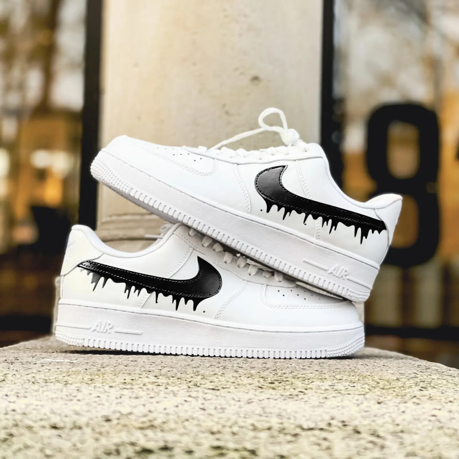 Nike AIR FORCE 1 DeepRiver カスタム Nike Air Force 1 Custom Shoes Deep Ocean Sea Blue Wave