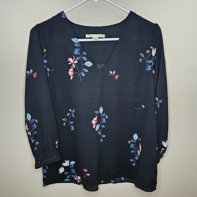NWT Cooper & Ella Womens Black/Floral Blouse Size Small