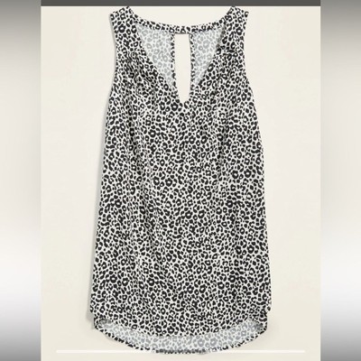 Old Navy Sz Medium Animal Print Black & White Blouse Top NWT