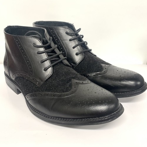 Size 9 Wing Tip Lace Up Dress Shoes Brogue Black