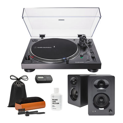Audio Technica AT-LP120XBT-USB-BK Wireless Direct-Drive USB Turntable Bundle