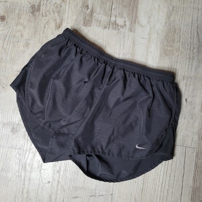 Nike Women's Modern Embossed Tempo Running Shorts Size Large Black 