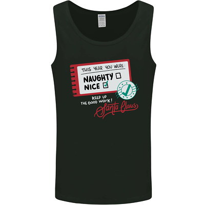 Naughty Nice Funny Christmas Santa Claus Uomo Vest Tank Top