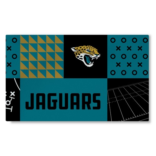 Моющийся коврик для гостиной с цветными блоками Northwest NFL Jacksonville Jaguars, 36 X 60
