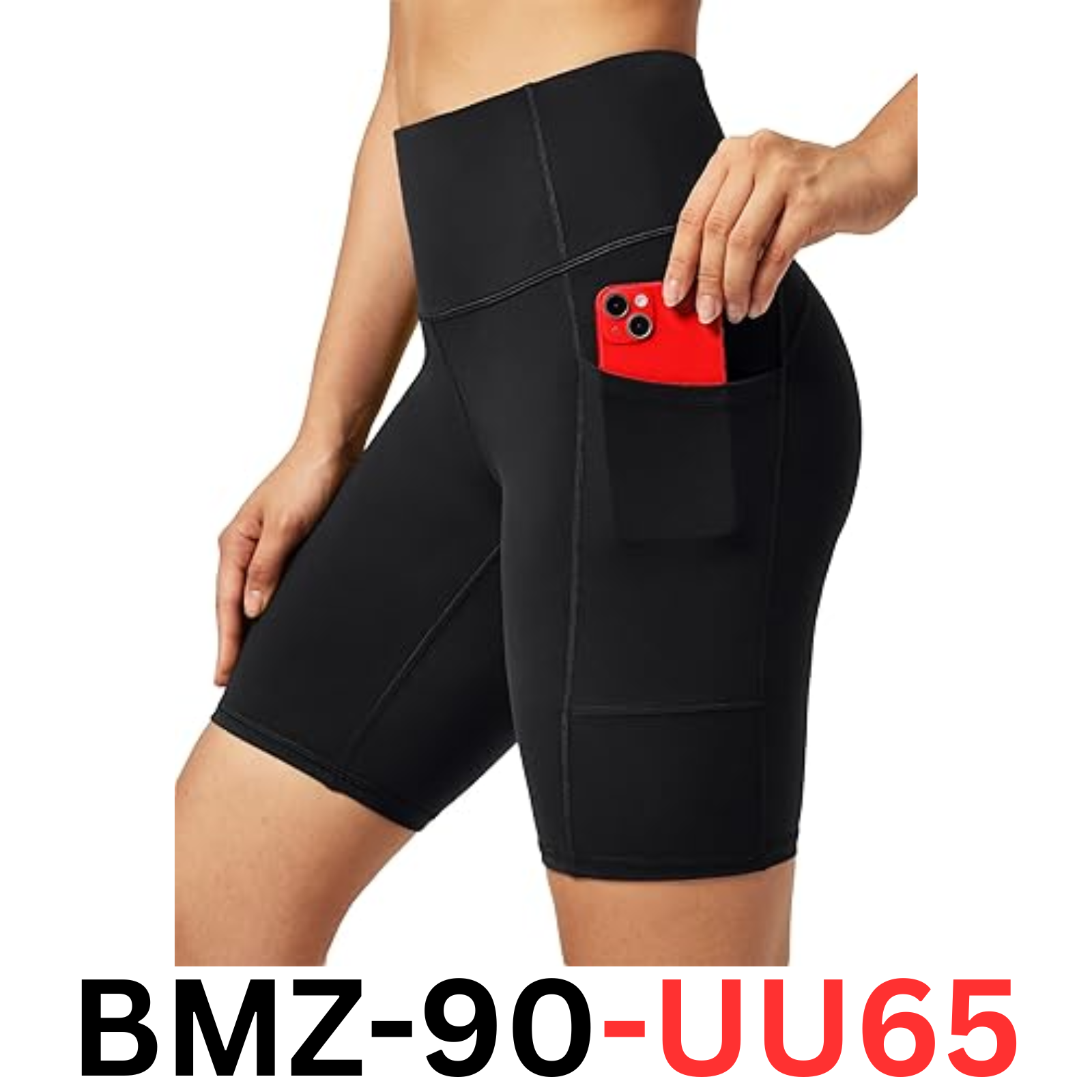 Ewedoos Biker Shorts Women Tummy Control Workout Shorts with 3 Pockets, Black, S