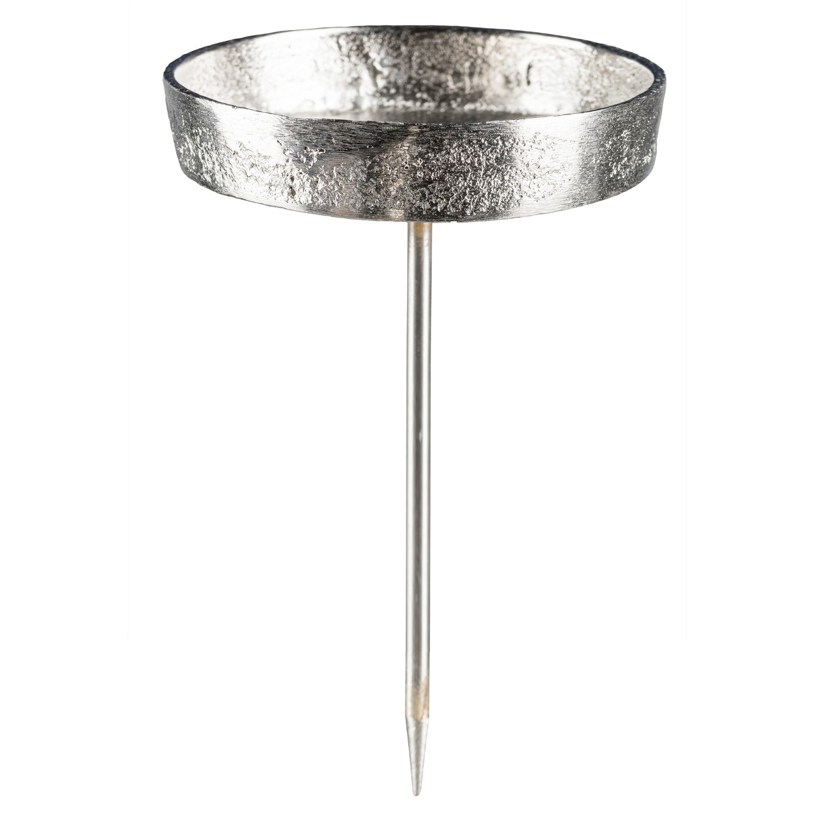 Aluminium Kerzenpick, Kerzenhalter, Kerzenteller. Ø 7,5cm Silber