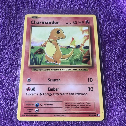 Pokemon Card - Basic Charmander, 2016, 9/108, HP 60, LV 10 Pokemon Card - Basic Charmander, 2016, 9/108, HP 60, LV 10