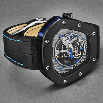 Pre-owned Tonino Lamborghini Men's 'spyderleggero' Skeleton Dial Automatic Watch Tlf-t06-4