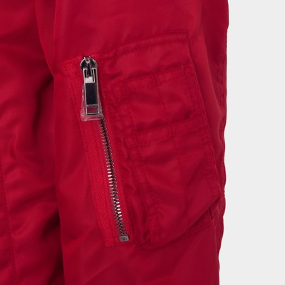 Pre-owned Valentino 3290$ Red Satin Bomber Jacket - Rockstuds, Zip Up, Sleeve Pocket