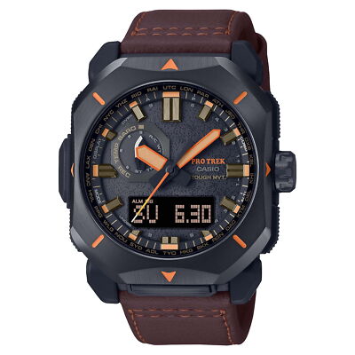 Pre-owned Casio Outdoor Pro Trek Solar Powered Triple Sensor Word Time : Prw-6900yl-5