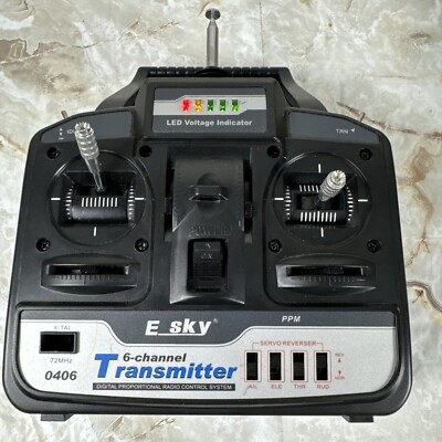 E SKY 0406 6-Channel Transmitter Digital Proportional RC System 72MHz For Parts