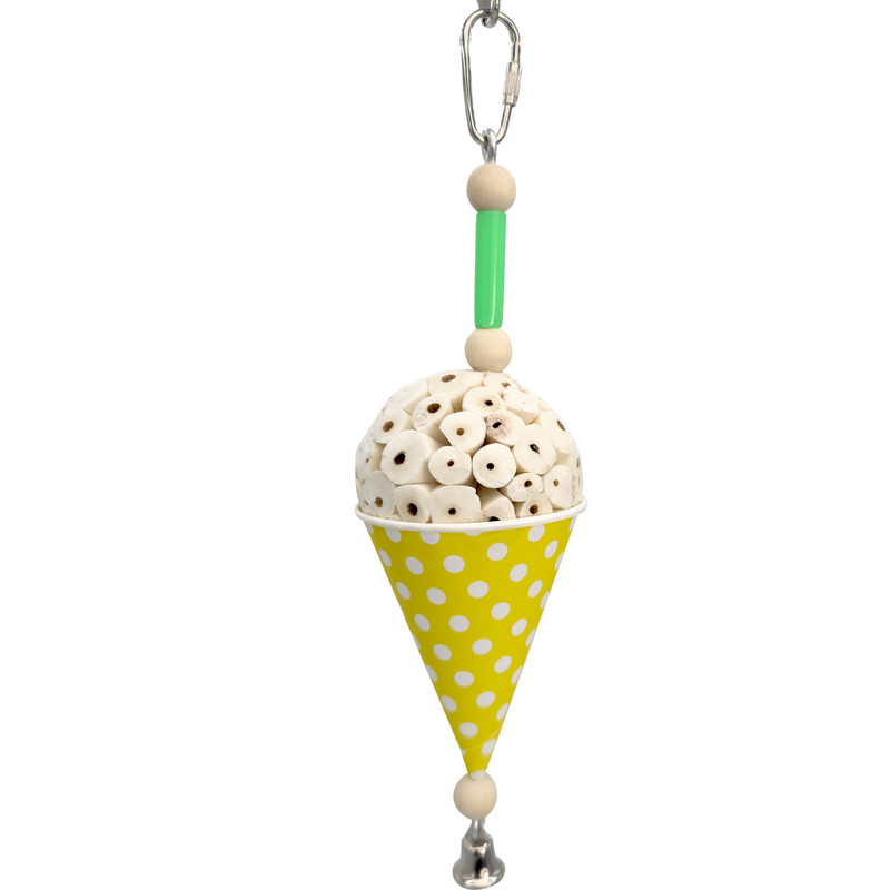 1556 Sola Snowcone - Handcrafted Foraging Sola Wood Bird Toy