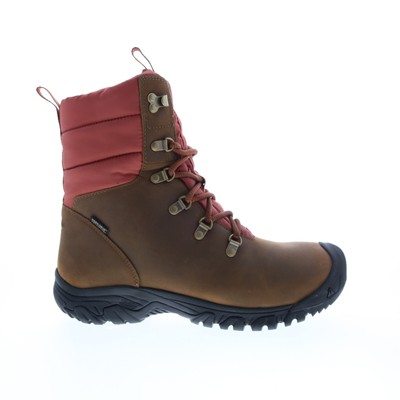 Keen Greta Boot Waterproof 1023605 Женские коричневые кожаные походные ботинки на шнуровке 10