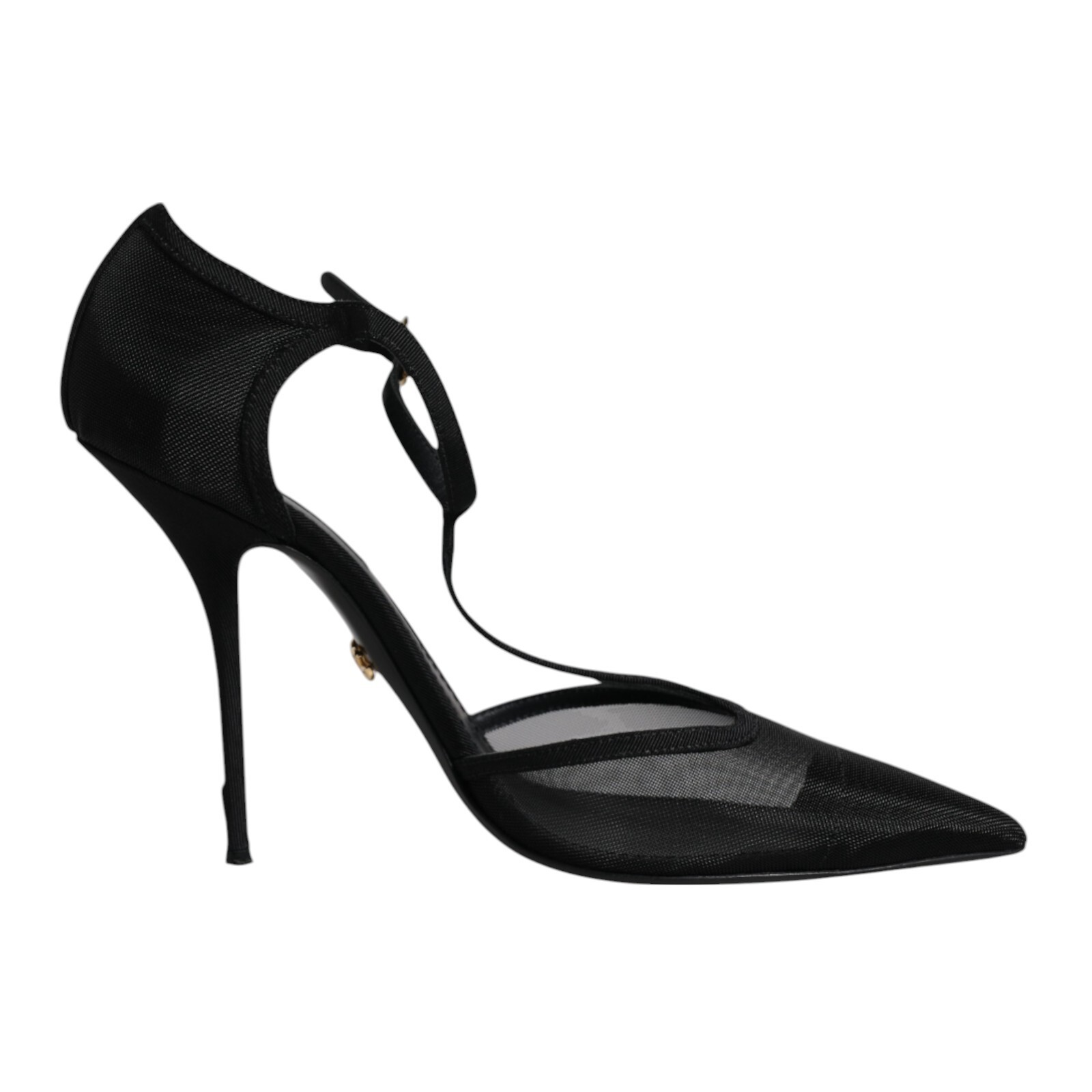 DOLCE & GABBANA Shoes Black Mesh T-strap Stiletto High Heels