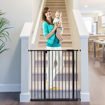 Tall Baby Pet Dog Gate Adjustable Barrier Protection Indoor Expanding Door Safe