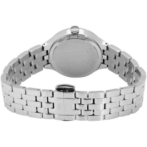 Pre-owned Movado Women's Watch Veturi Quartz Black Dial Silver Steel Bracelet 0607418