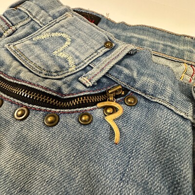 Evisu Heritage Blue Cotton Light Wash Y2k Osaka Japan Women Jeans size 27