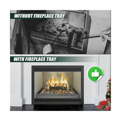 Adjustable Fireplace Tray, Expandable Ash Pan for Ash Collection, Galvanized ...