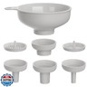 BALIWELL Wide Mouth Kitchen Funnel, Food Grade Plastic Cooking Canning Funnel with 4 Sizes Spouts for Filling Wide and Regular Mason Jars, Spray Dropper Oil Bottle Jug Spices Shampoo Sauce