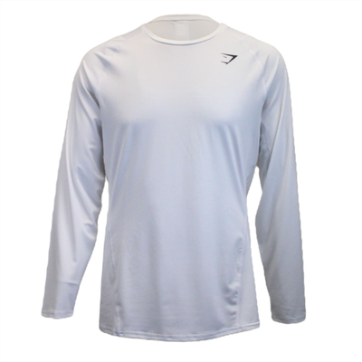 Gymshark Mens Element Long Sleeve Baselayer T-Shirt, White, XX-Large