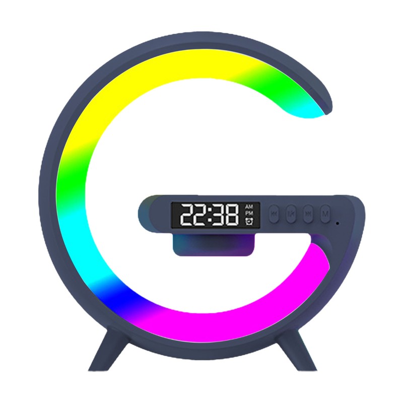 Smart Night Light Bluetooth Speaker Wireless Charger RGB Alarm Clock LED Lamp