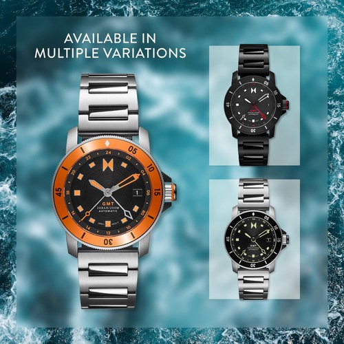 Pre-owned Mvmt Cali Diver Auto Men's Frontier Black Watch