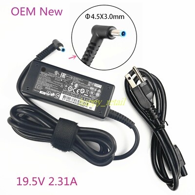New AC Adapter Notebook 45W Charger For HP 19.5V 2.31A Laptop Power Supply &Cord