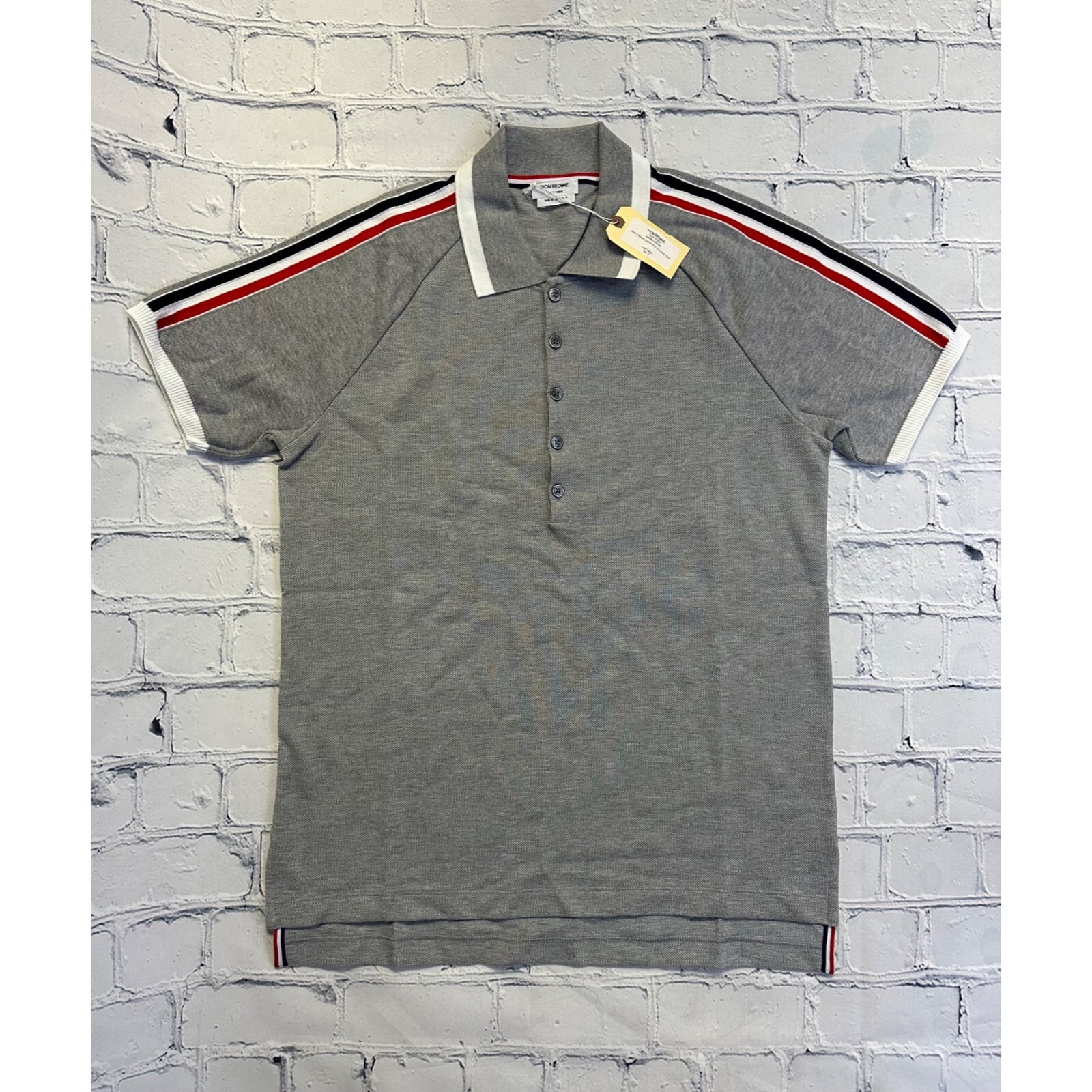 THOM BROWNE(正規品/関税送料込み) Short Sleeve Polo Shirt Thom Browne Short Sleeve Pocket Polo White at CareOfCarl.com