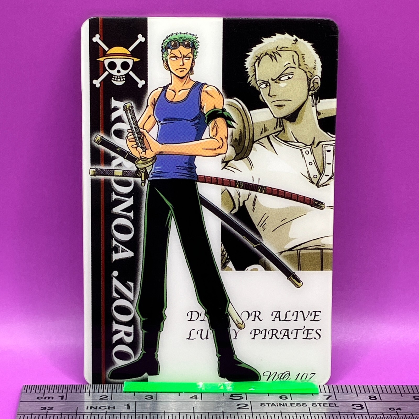 ONE PIECE - みーころ Roronoa Zoro 107 One Piece King of Pirates Gummy Card 2003