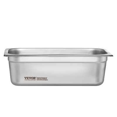 VEVOR 6 Pack 1/3 Size Hotel Pans Steam Table Pan Stainless Steel 4" Deep