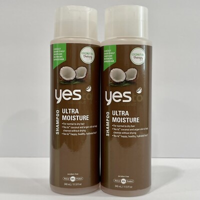 Yes To Coconut Ultra Moisture Shampoo LOT x2 NEW 11.5 oz Normal to Dry Hair