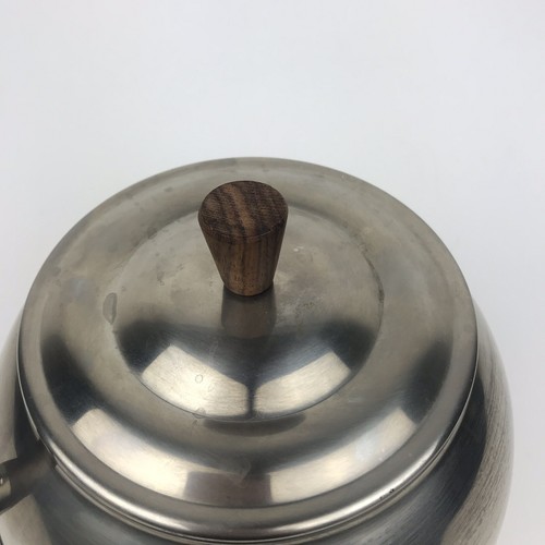 VTG Stainless Steel Fondue Pot Wood Handle Mid Century 60s Serving Made In Japan