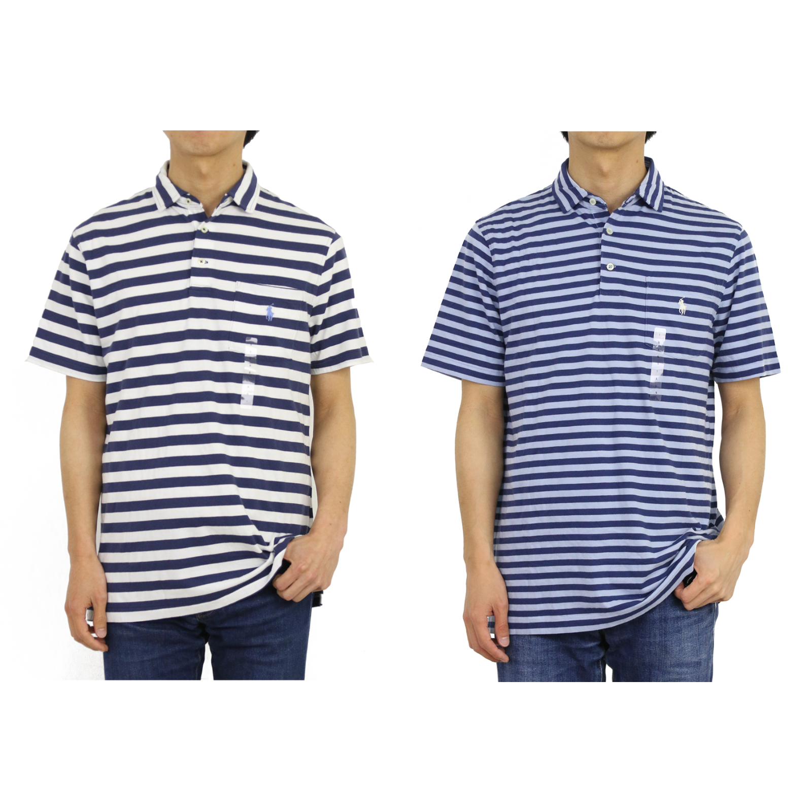 

Рубашка поло классического кроя в полоску с каймой и карманом Polo Ralph Lauren