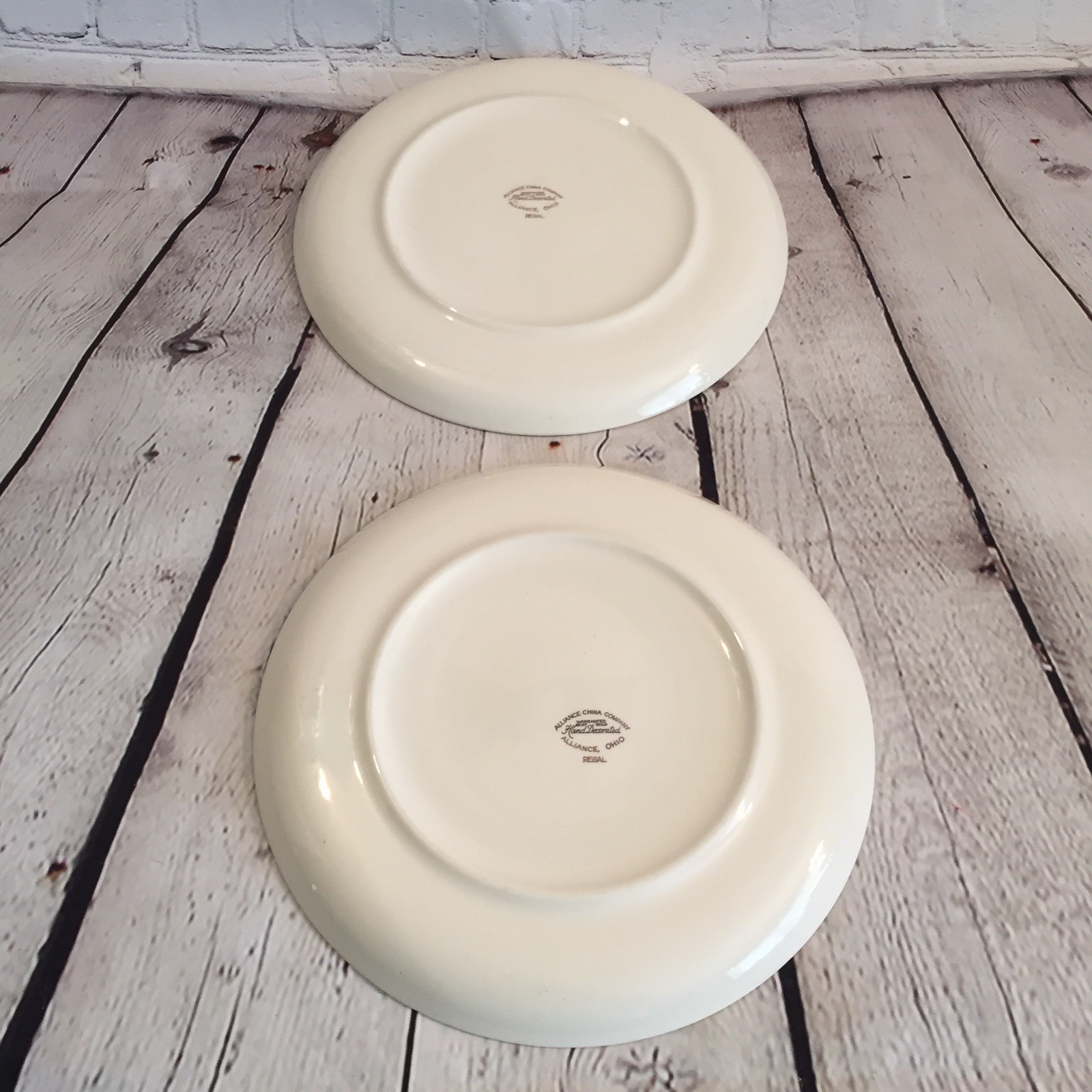 2 Vintage Alliance China Co Replacement Dinner Plates Regal Pattern  22K Gold