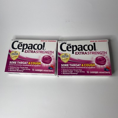 Cepacol Extra Strength Throat and Cough Treatment Drop - 16 Count MIXED BERRY X2