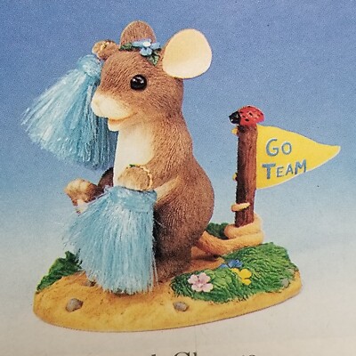 Vtg Charming Tails Figurine Good Cheers Fitz & Floyd Cheerleader Cheerleading