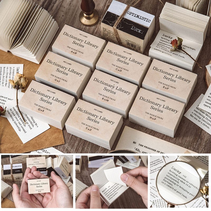 800 Vintage Mini Dictionary Papers A-Z for Scrapbook DIY Memo