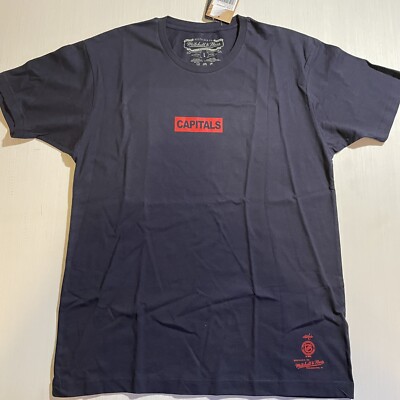 Washington Capitals NHL Mitchell & Ness Mens Penalty Box SS Navy Shirt Large