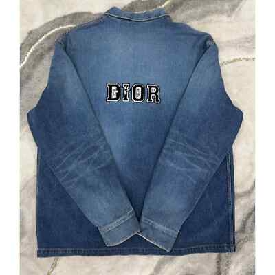 Pre-owned Dior And Kenny Scharf Blue Denim Jeans Overshirt Shirt Jacket Long Sleeve 54