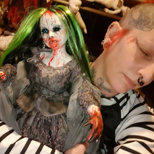 ooak Künstlerpuppe GOTH zombie horrordoll Spooky Horror gore horror doll