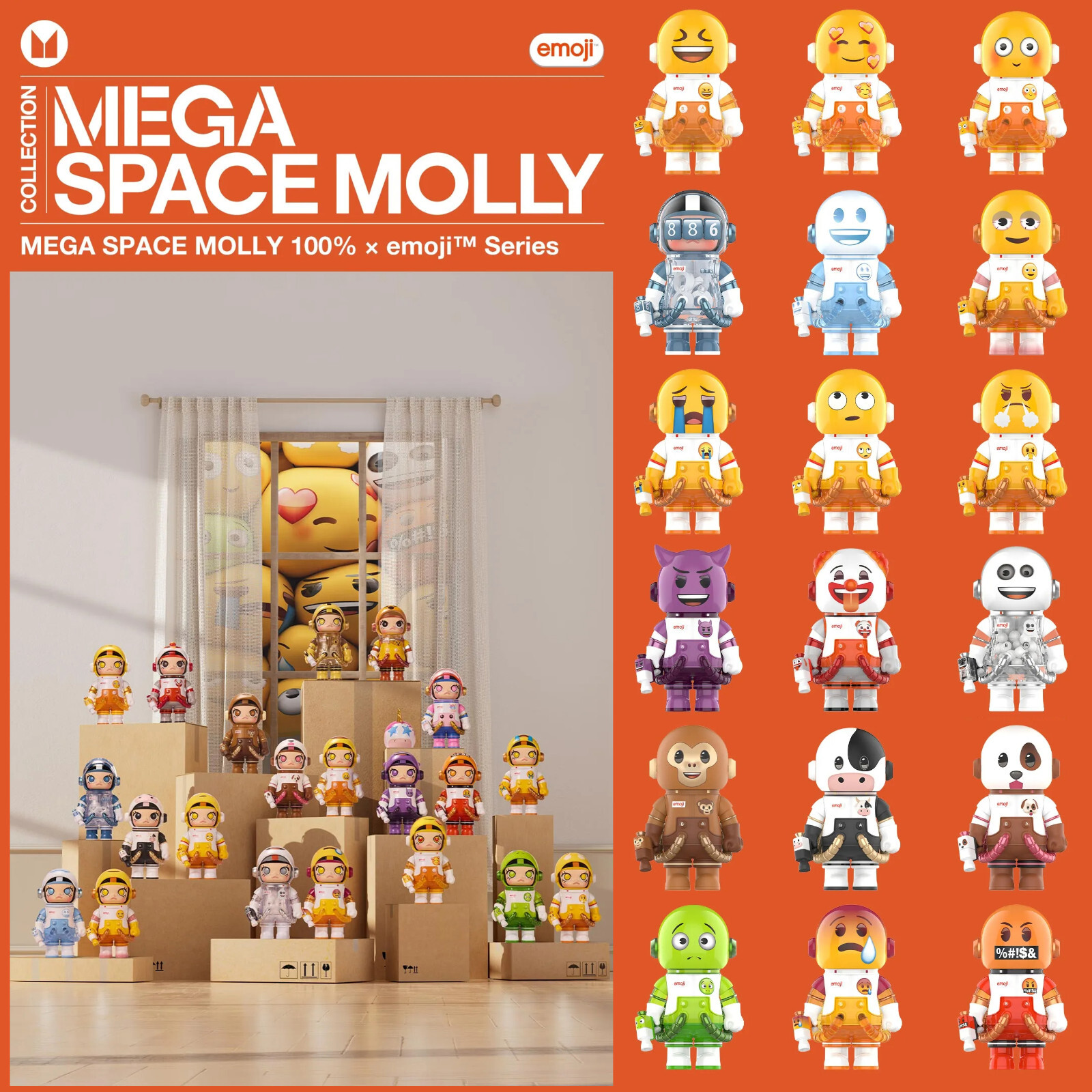 POP MART 100% Mega Space Molly x Emoji Series Confirmed